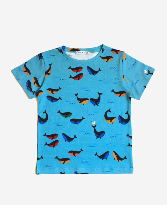 T-shirt La balena dalla pancia blu